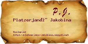 Platzerjanó Jakobina névjegykártya